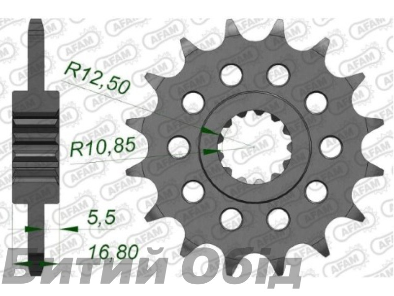 Зірка AFAM 520 Sprocket - Honda, 16z Зірка AFAM 520 Sprocket - Honda, 16z